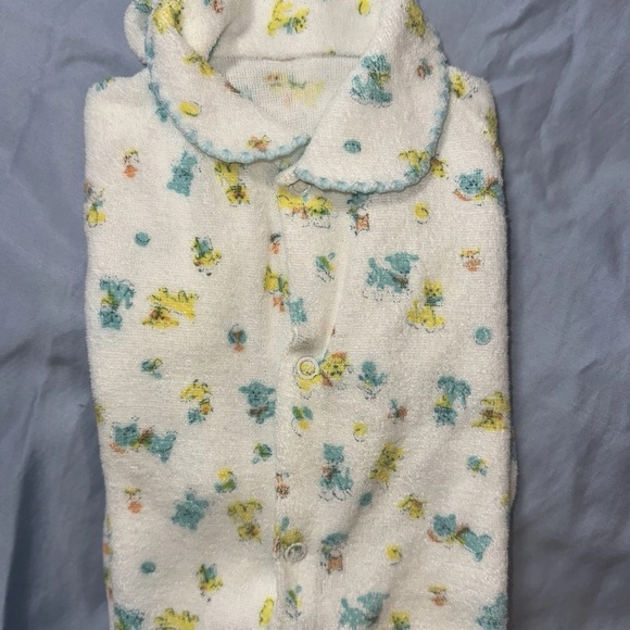 Vintage Baby Terry Cloth Sleeper, Dogs, 1980s Romper, Sz 3m boy or girl​ - Picture 5 of 6
